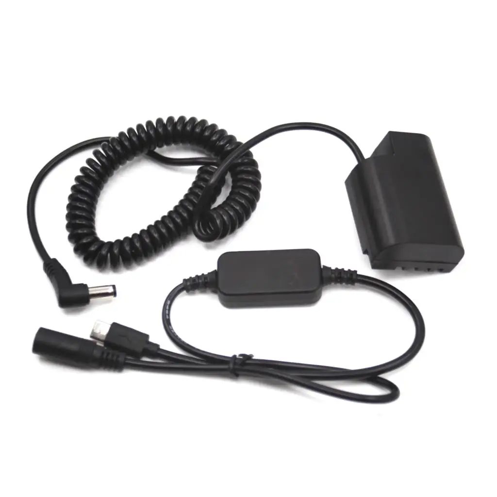 Cable cargador USB C + batería simulada DCC12 DMW-BLF19 acoplador CC de resorte para Panasonic Lumix DMC-G9 LGK GH3 GH3K GH4 GH5 - imagen 3