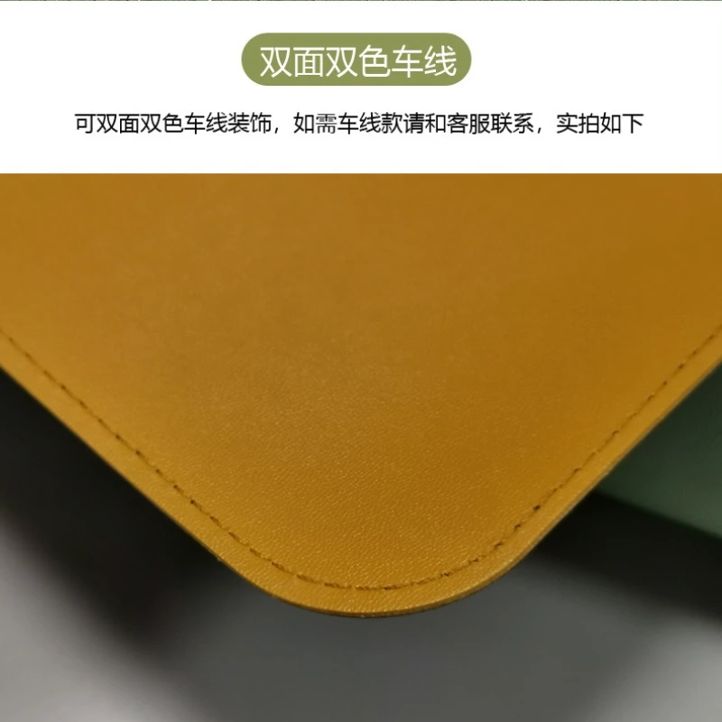 Alfombrilla de ratón de cuero de doble cara, logotipo personalizado impermeable, tamaño grande, antideslizante, impermeable, fácil de limpiar, alfombrilla de escritorio, uso ergonómico - imagen 4