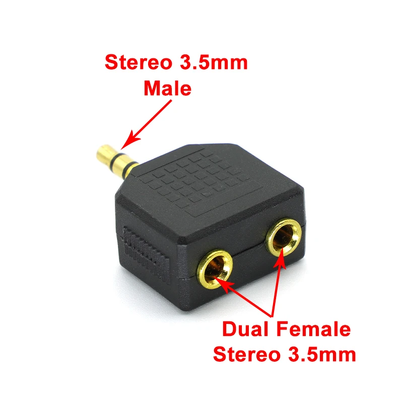 2PCS Mini Stereo 3.5mm Audio Jack Male to Dual 3.5mm Female Double Earphone Headphone Y Splitter Adapter Plug for MP3 Phone - imagen 4