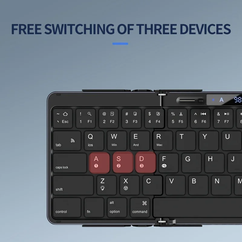 Teclado plegable inalámbrico con retroiluminación RGB, teclado Bluetooth plegable con panel táctil, teclado de viaje para iOS, Android, Mac OS - imagen 2