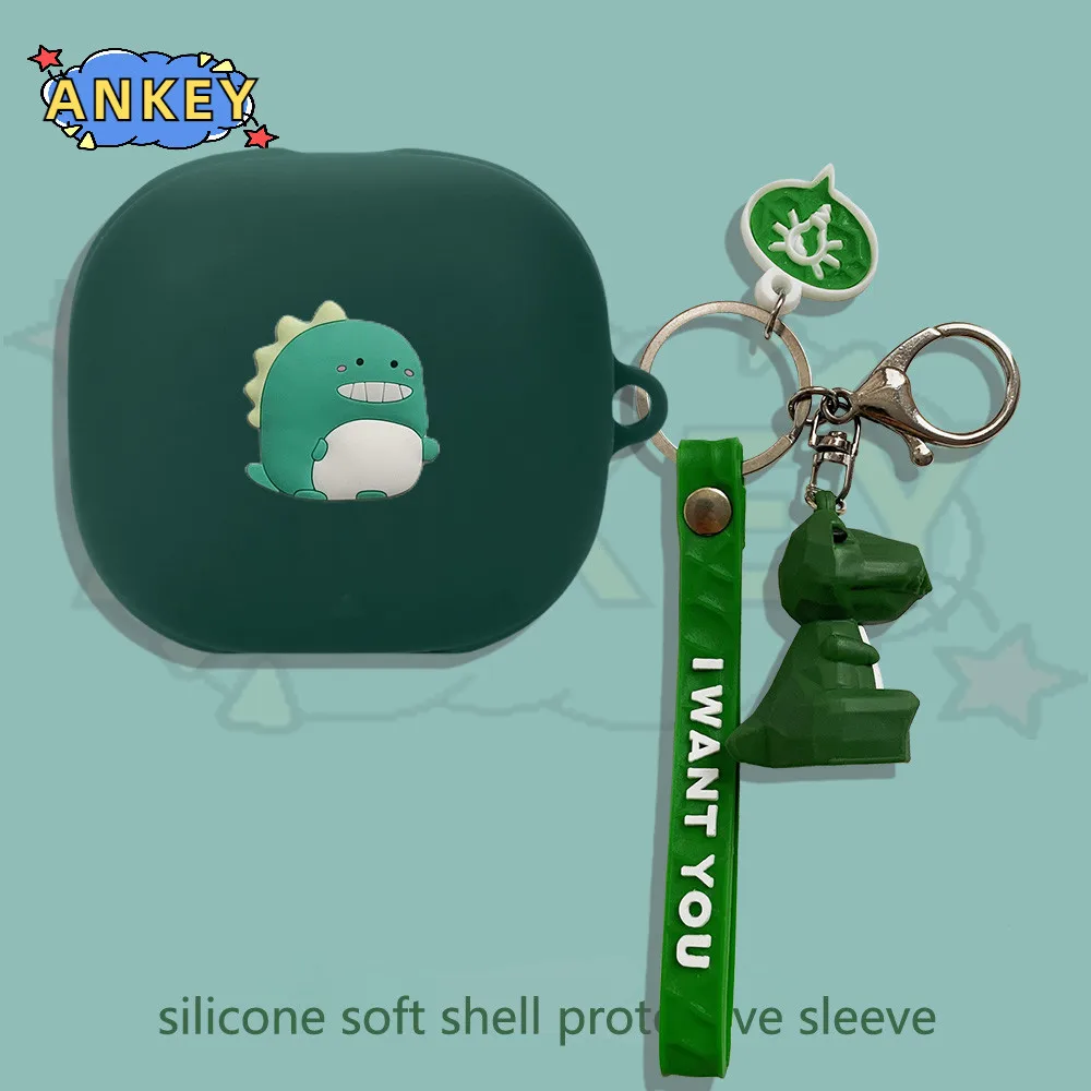 Funda para auriculares Anker Soundcore Liberty 5, funda protectora suave de dinosaurio encantador, piel para auriculares con gancho