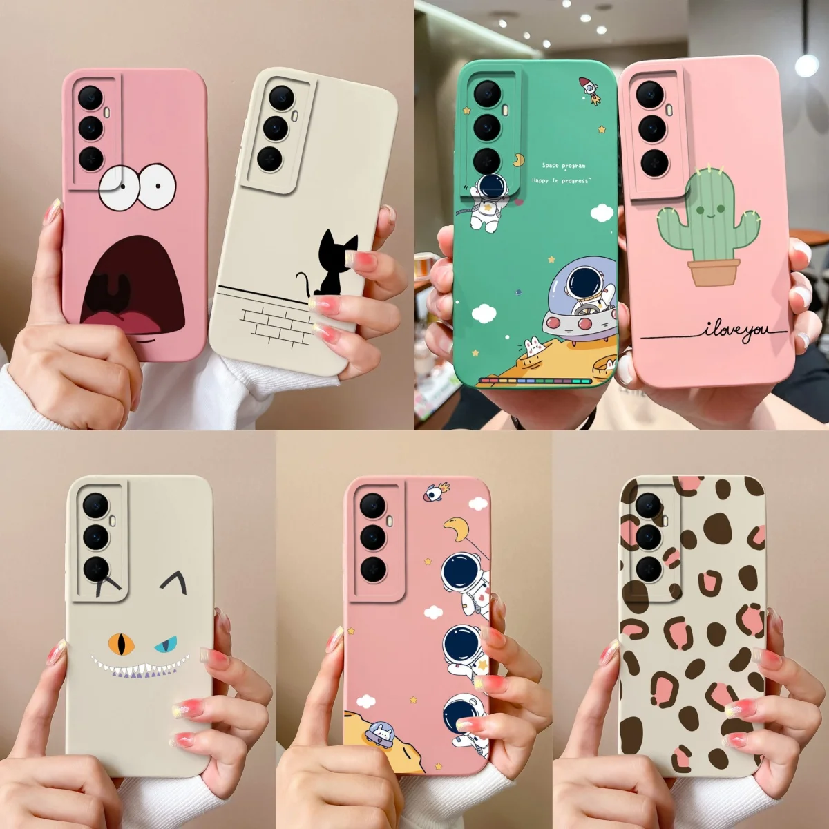 Funda para Realme C65 4G, carcasa de silicona líquida suave con diseño de astronauta encantador, para RealmeC65 Realme C 65 4G