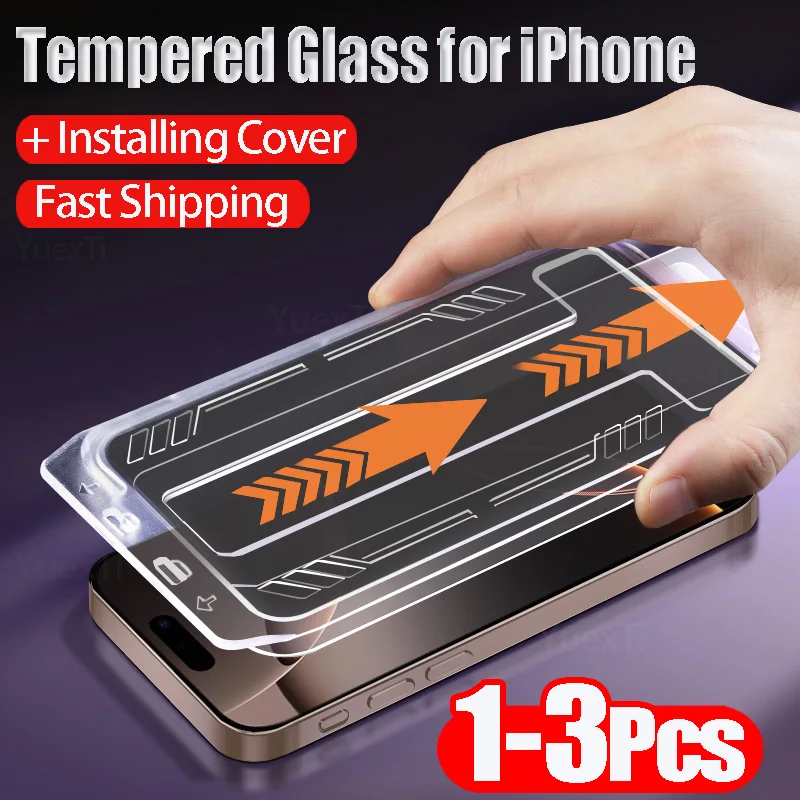 1-3 piezas de vidrio antiespía para iPhone 16 15 14 13 12 11 Pro Max Plus Protector de pantalla de privacidad con caja de fácil instalación sin polvo