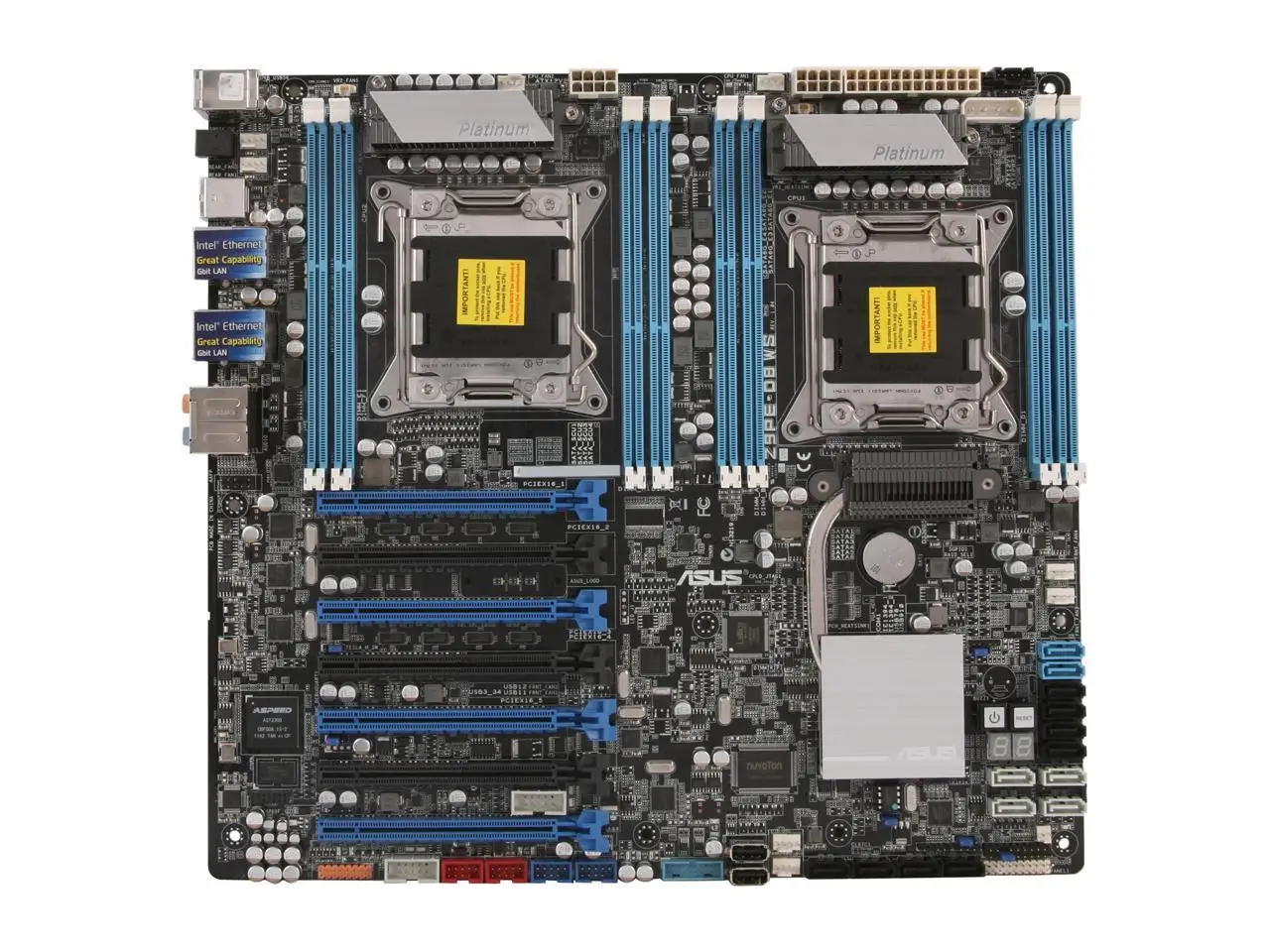  ASUS Z9PE-D8 WS Server MotherboardLGA 2011 DDR3  Intel C602 7×PCI-E X16 USB3.0 EEB  Support Intel Xeon E5-2690 E5-2600 CPUs - imagen 2