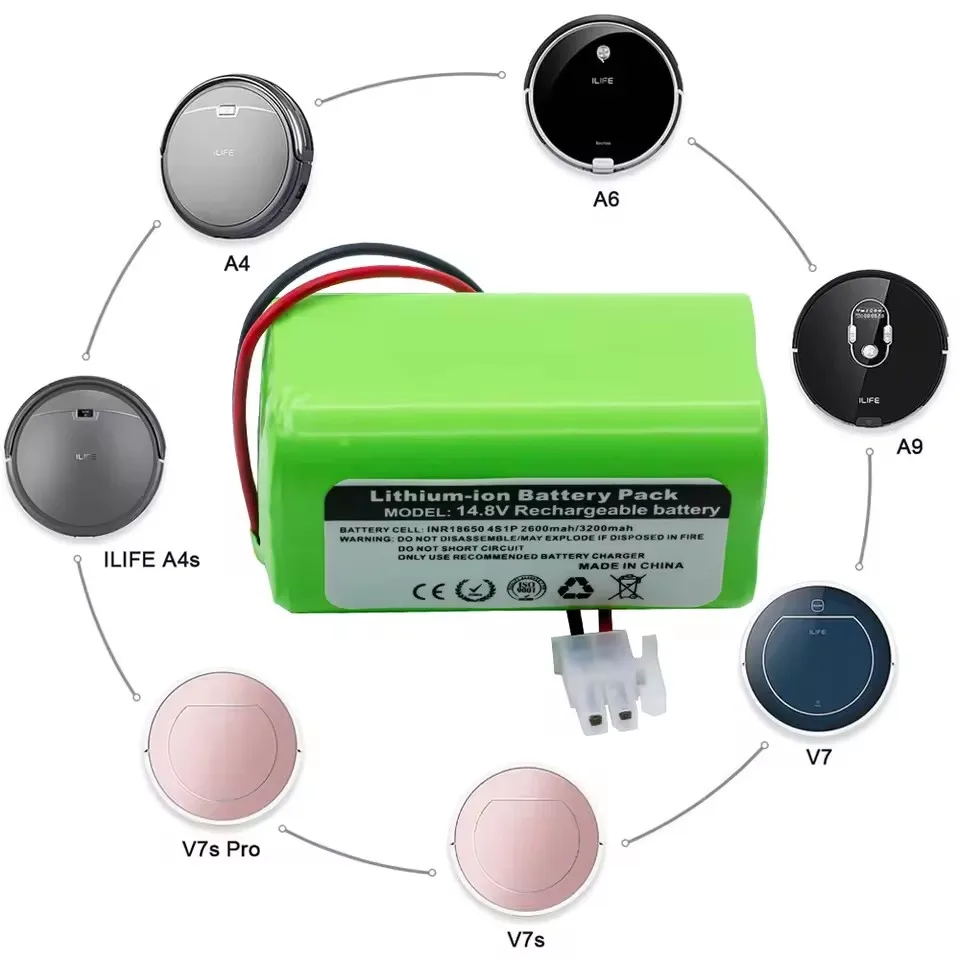 Batería de repuesto Original para Robot aspirador, 14,8 V, 2600mAh, para ILIFE A4,A4s,A6,A7,A8,A9,V7,V7S, baterías de M26-4S1P - imagen 5