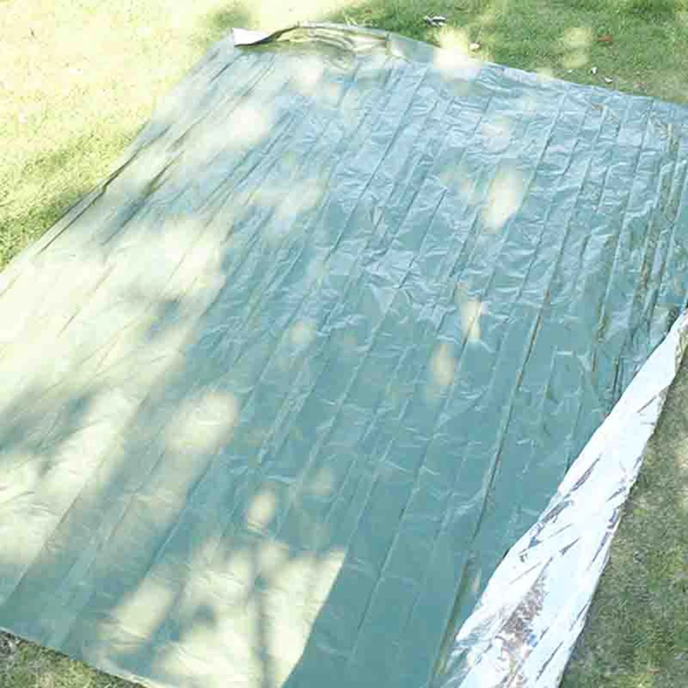 Manta de supervivencia de aluminio, ligera, impermeable, para acampar, mantas cálidas, aislamiento, salvavidas para senderismo al aire libre, viajes, caza - imagen 3