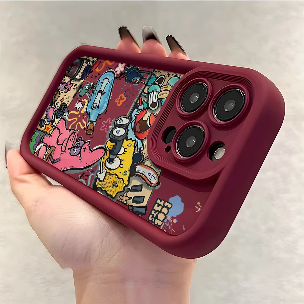 Funda de teléfono con grafiti de Bob Esponja para Xiaomi Redmi Note 13, 12, 12S, 11, 11S, 10, 9, 8 Pro Plus, A3, 14C, 13C, 12C, 10C, 9C, 4G, 5G - imagen 5