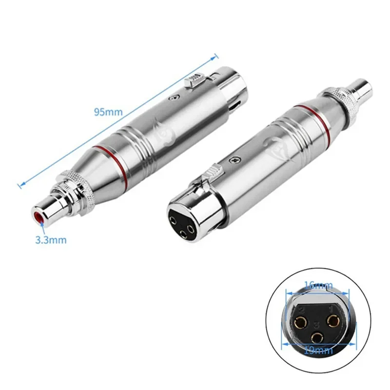 Conector XLR a RCA, adaptador de Audio, convertidor de cañón, enchufe macho de 3 pines hembra para micrófono, mezclador, altavoces, amplificadores - imagen 3