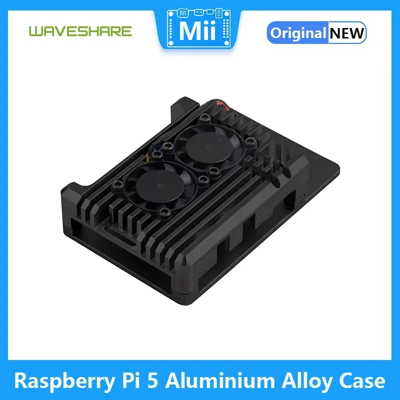 Raspberry Pi 5 Caja de aleación de aluminio Ventiladores de refrigeración duales - imagen 2