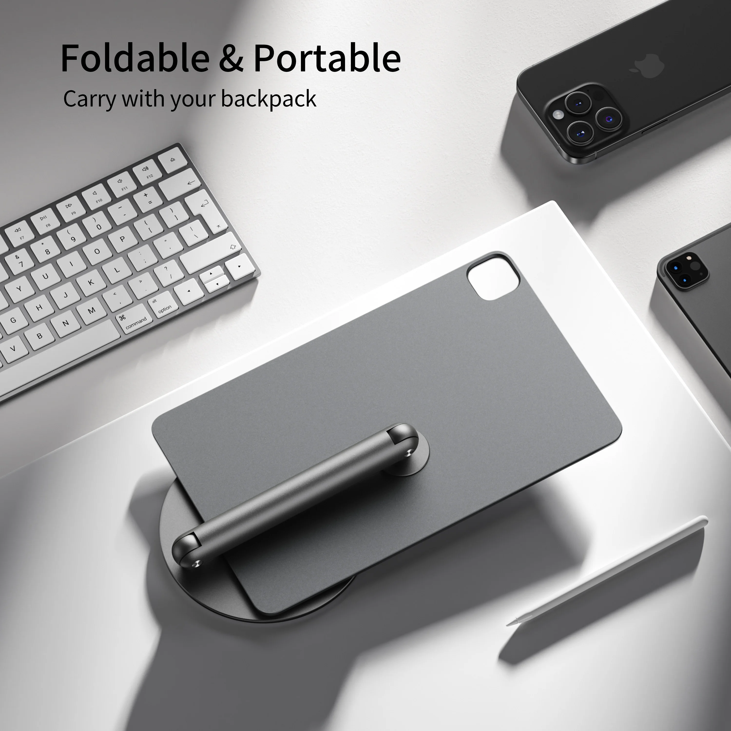 LULULOOK 360 °   Soporte magnético con Base de rotación para iPad Pro, soporte plegable ajustable para iPad Pro 12,9/11 M4 M5 iPad Air M3 5/4th - imagen 5