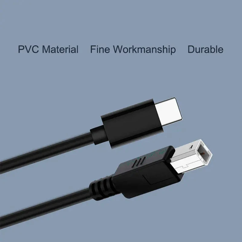 Cable USB tipo C A B para impresora, Cable negro de 0,5 metros, 1M, 1,5 M, 2M, 3M, 2,0, para teléfono móvil - imagen 5
