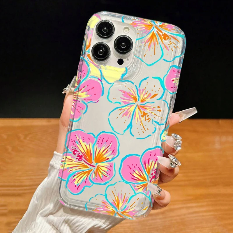 Funda de teléfono translúcida con patrón de línea de flores para Xiaomi Mi 13T 12T 14 13 12 11 Lite 5G NE Poco F5 X3 X6 Pro cubierta a prueba de golpes - imagen 5