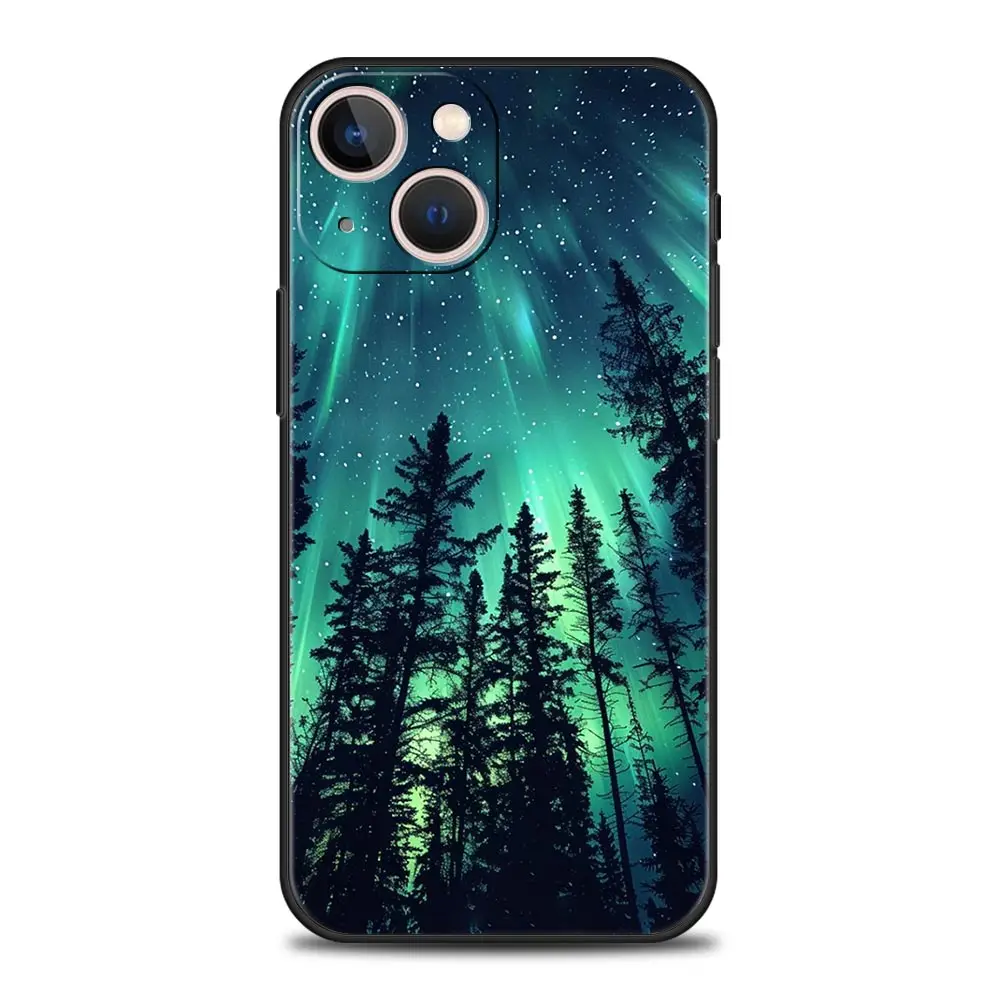 Hermosa funda de teléfono de lujo northern lights para iPhone 13, 15, 14, 12 Mini, 11 Pro MAX, XR, X, SE, XS, 7, 8 Plus, cubierta protectora de silicona - imagen 5