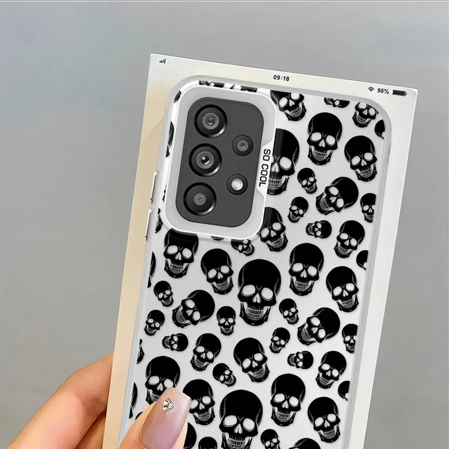 Funda para Samsung Galaxy A14 A12 A13 A20s A11 A16 A02 A06 A15 A50 A04e A03 funda trasera para teléfono esqueleto calavera - imagen 2