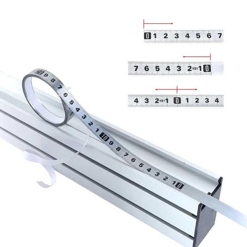 Regla adhesiva de acero inoxidable de 13MM, cinta de acero al carbono de 1-10 metros, escala de Metal para avance/retroceso/medio para regla plana de carpintería - imagen 4