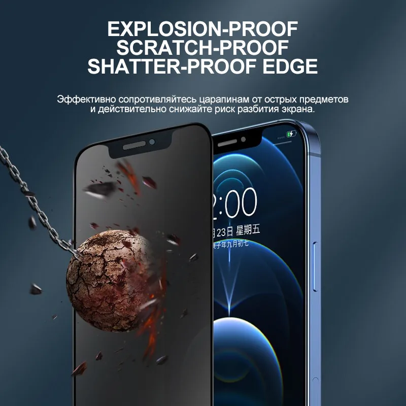Película templada de cerámica suave Anti-Peep para iPhone 14 13 12 11 Pro Max 7 8 Plus XR XS Protector de pantalla de privacidad película suave no de vidrio - imagen 5