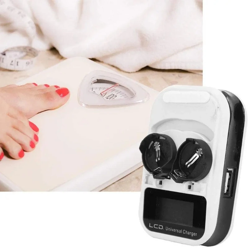 Cargador de batería de botón LCD de 2 ranuras, 3,6 V, recarga para LIR2016/LIR2025/LIR2032/ML2016/ML2025/ML2032, indicador inteligente de 2 ranuras - imagen 4