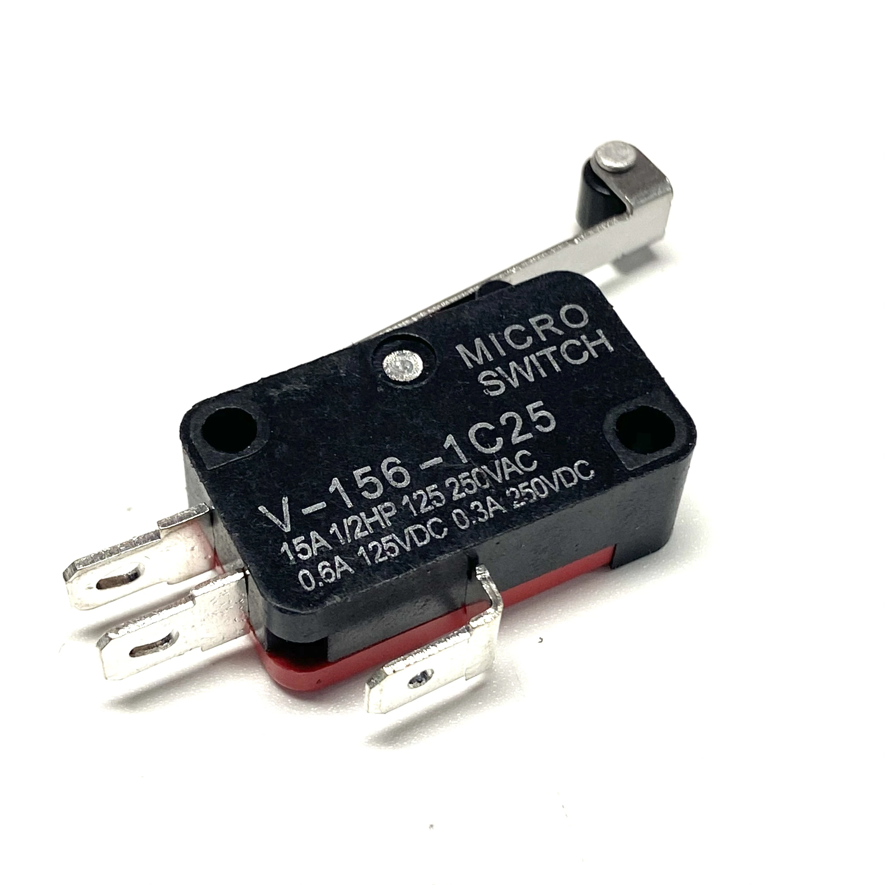 Microinterruptor de V-156-1C25 con interruptor de límite de rueda larga, punto plateado, lote de 5 unidades