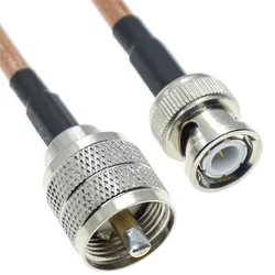Cable Coaxial RG400 Adaptador BNC Macho a UHF PL259 Doble Blindaje