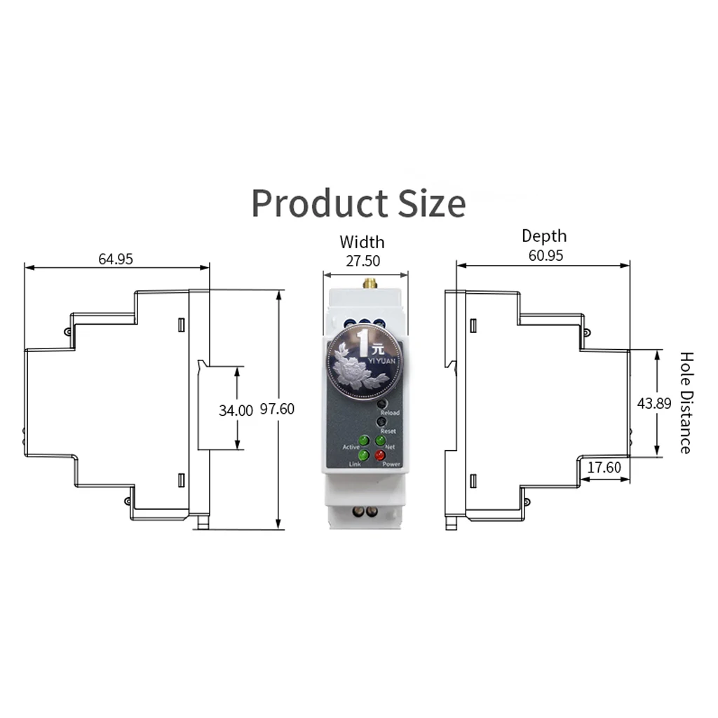 Soporte de montaje en riel de servidor serie PW20A Modbus TCP IP MQTT HTTP RS232 a servidor de comunicación serie Ethernet WiFi inalámbrico - imagen 4