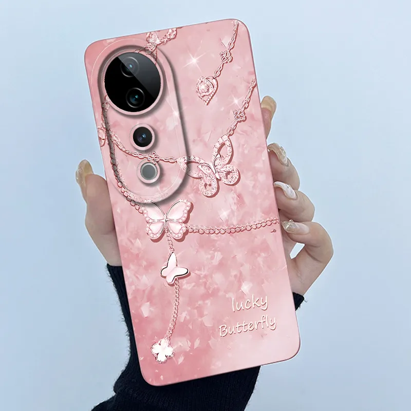 Para vivo V40 funda vivo V40 Pro V40e funda de teléfono Vivo iQOO Z9S 5G moda simplicidad flor a prueba de golpes carcasa protección contraportada - imagen 4