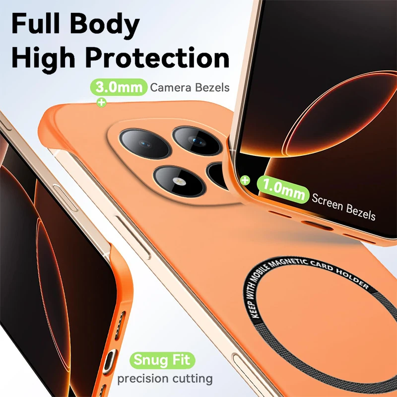 Funda de teléfono magnética para Xiaomi Redmi Note 15 Pro Plus, ligera, delgada, mate, antiarañazos, cubierta dura sin bordes, armadura a prueba de golpes - imagen 4