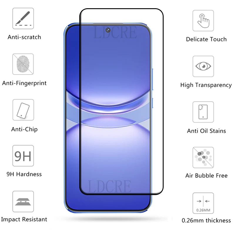 Protector de pantalla de vidrio templado para Huawei Nova 12S, pegamento de cubierta completa, 9H, 4 unidades - imagen 4