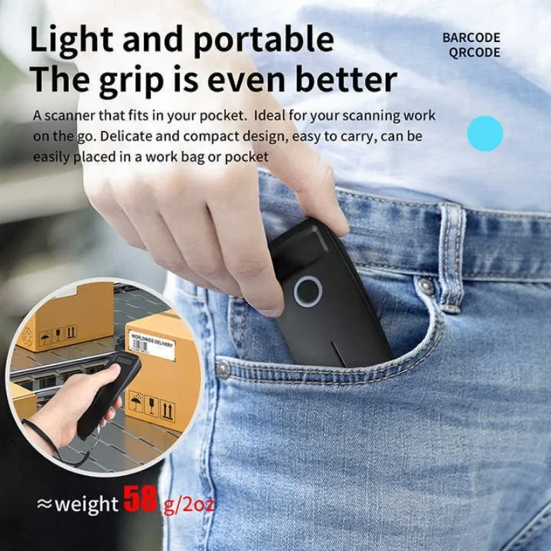 Escáner de código de barras 2D Mini USB con cable Bluetooth 2,4G inalámbrico 1D escáner 2D QR PDF417 EAN13 lector de código de barras de matriz de datos - imagen 3