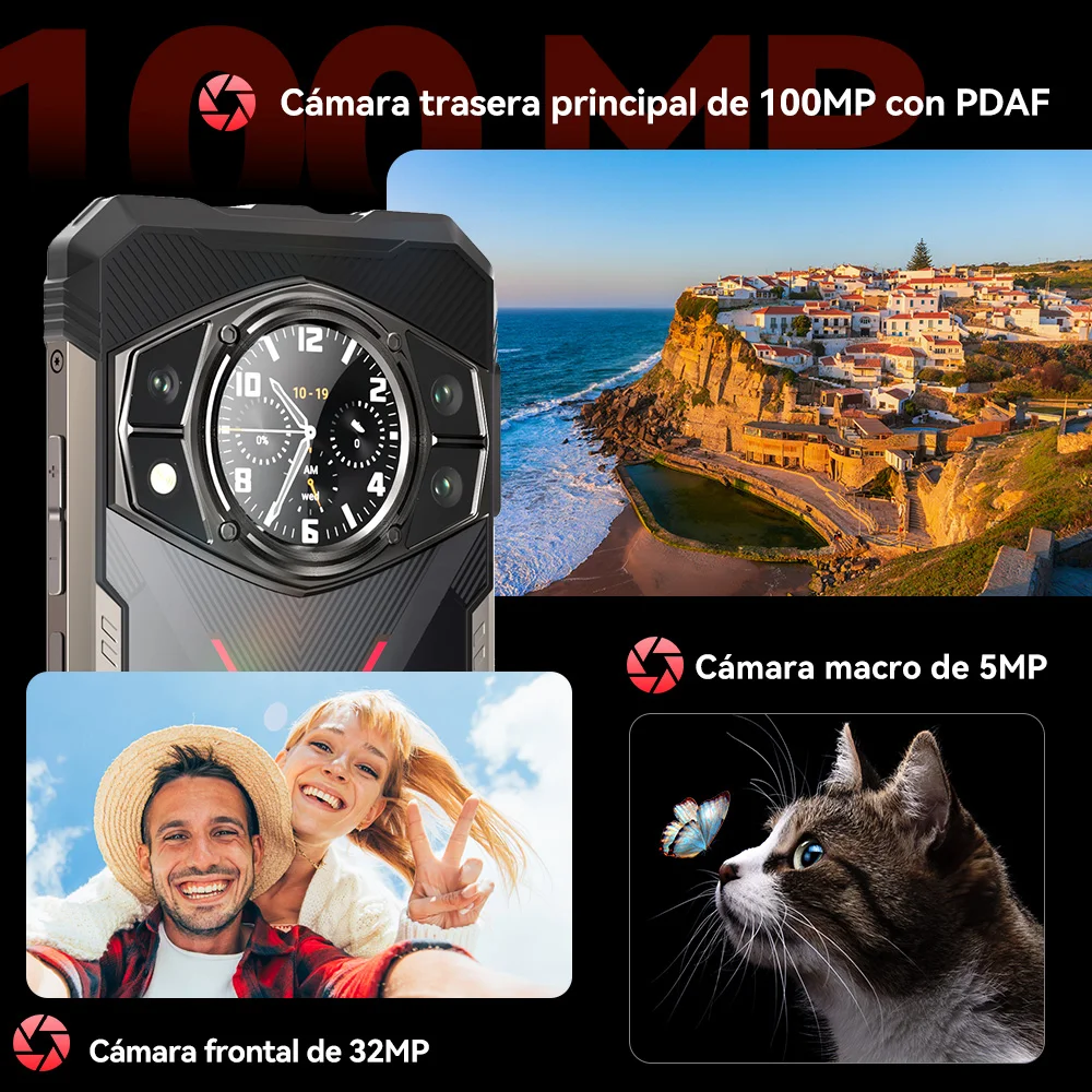 Cubot KINGKONG AX, Smartphone rugerizado ultrafino Android 14, Helio G99, 24GB RAM(12+12GB), 256GB ROM, pantalla 120Hz, 100MP, NFC - imagen 5