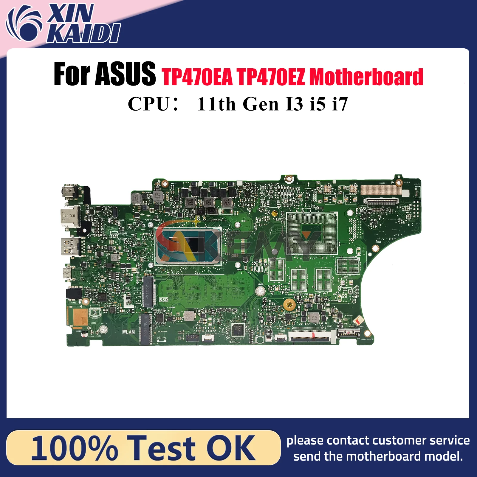 Placa base para ordenador portátil TP470EA para ASUS VivoBook Flip TP470EA TP470E TP470EZ placa base para portátil con 11. a generación I3 i5 i7 100% pruebas OK