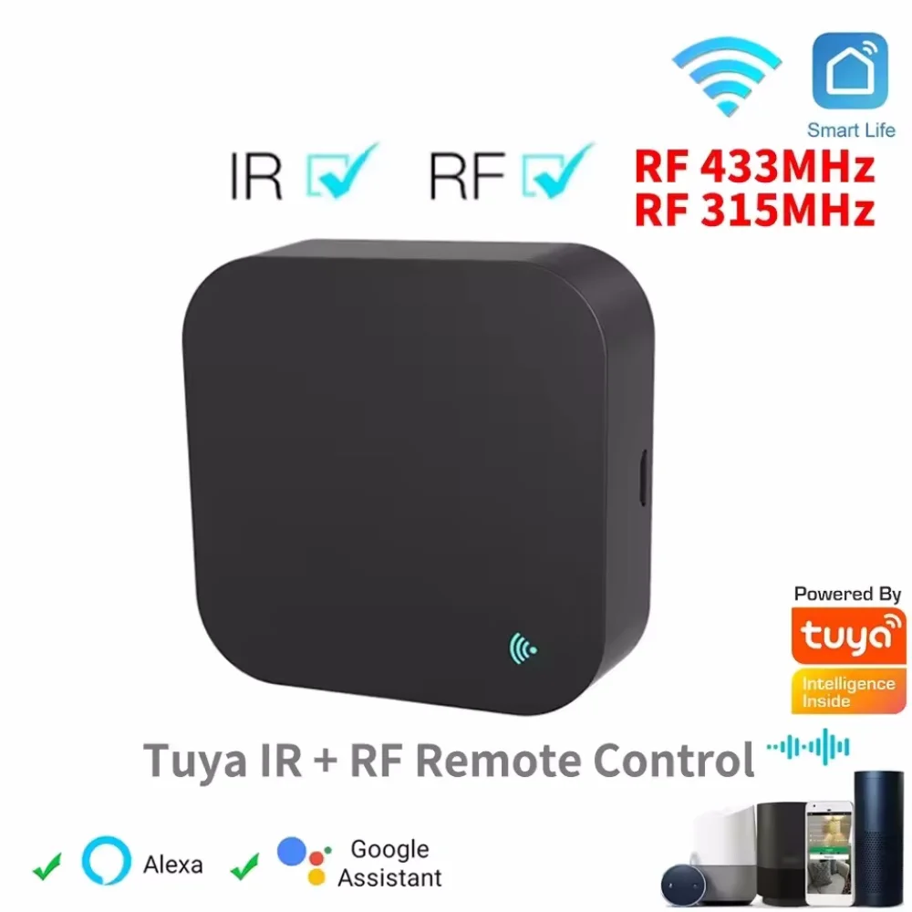 Tuya WiFi RF IR Control remoto 433MHz/315MHz para hogar inteligente a través de SmartLife para aire acondicionado todas las TV compatibles con Alexa,Google Home - imagen 2