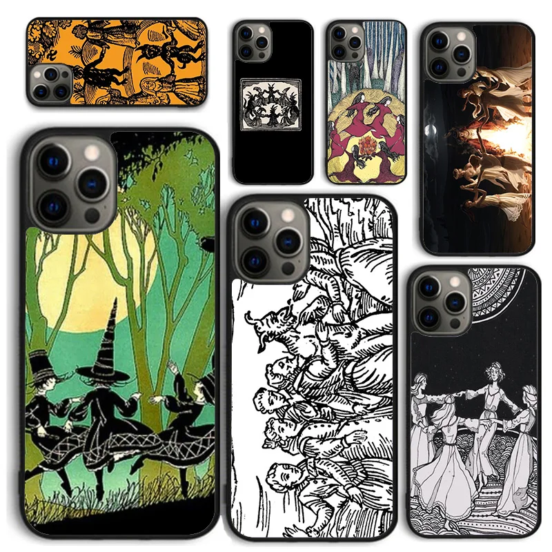 Funda de teléfono Witches Circle Dance para iPhone 17 Air 16 PRO MAX 15 14 PLUS 11 12 13 contraportada Fundas Shell