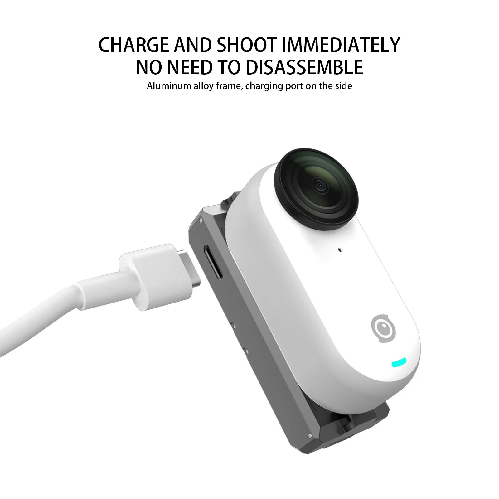 Soporte adaptador magnético de liberación rápida para cámara Insta360 Go 3, Base de carga recargable, accesorios para Cámara de Acción - imagen 4