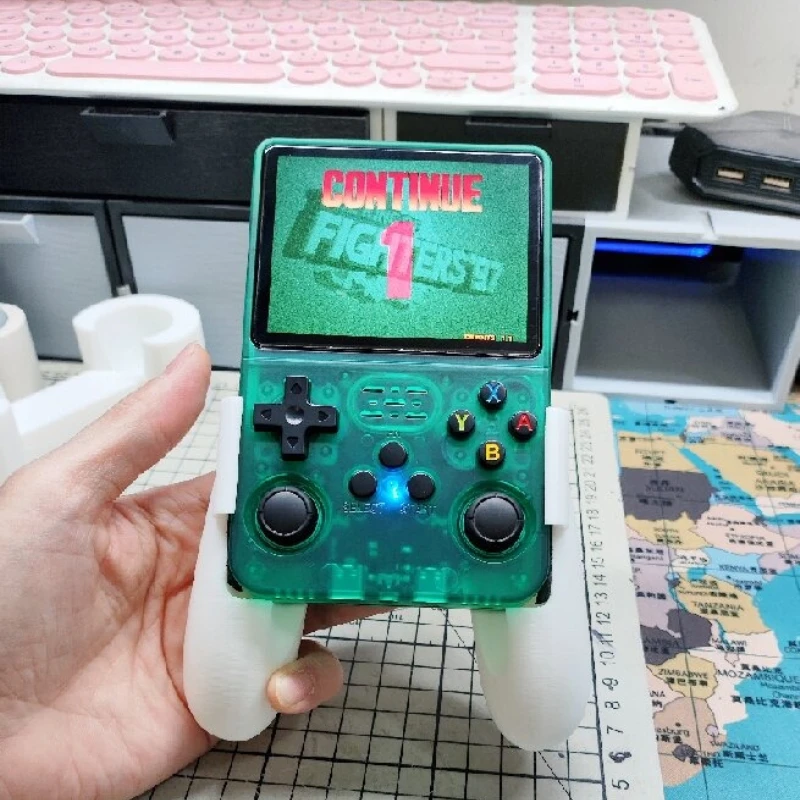 Para Anbernic R36S Grip consola de juegos con impresión 3D, manoplas de mano, Base de palma, soporte de placa de mesa, accesorios - imagen 2