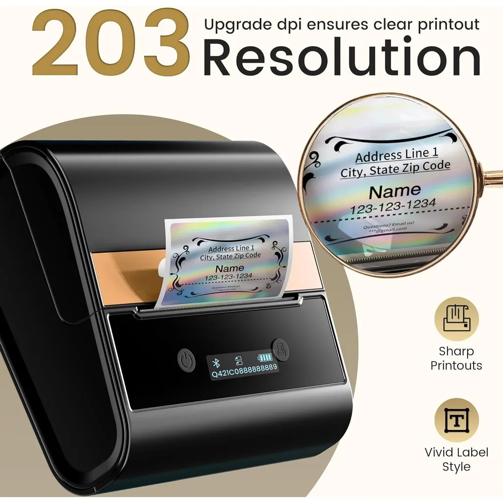 Phomemo-máquina de etiquetas grande M260, impresora portátil de etiquetas adhesivas de 20-80mm, impresora térmica sin tinta con Bluetooth para negocios, hogar y oficina - imagen 4