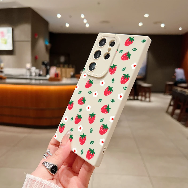 Funda de teléfono de silicona con diseño de cereza bonita para Samsung Galaxy A15 A35 A55 A14 A34 A54 A13 A33 A53 S24 Ultra S23 FE S22 Plus - imagen 3