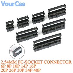 Conector IDC de doble fila para cable plano de 2,54 mm