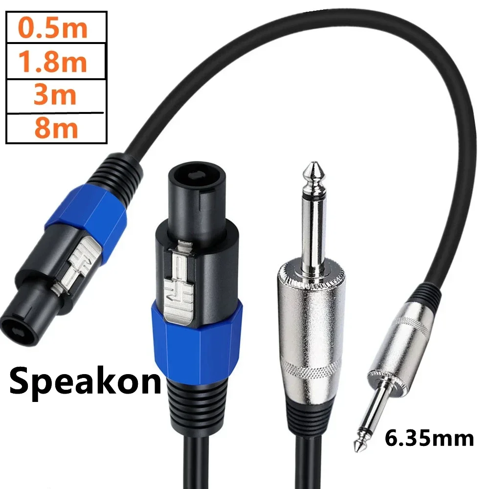 Cable de altavoz conector macho Speakon a 6,35 6,5mm 1/4 "macho TS Cable de altavoz conector Speakon a conector 6,35 0,5 m 5m 8m 10m 20m 30m - imagen 3