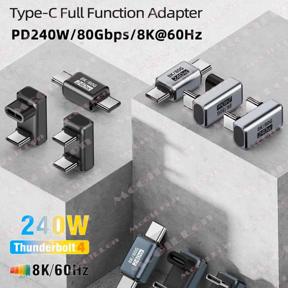PD240W USB4.0 tipo C convertidor Metal 80Gbps 8K salida de vídeo carga rápida sincronización de datos adaptador de USB-C para iPhone iPad Monitor de ordenador portátil - imagen 2