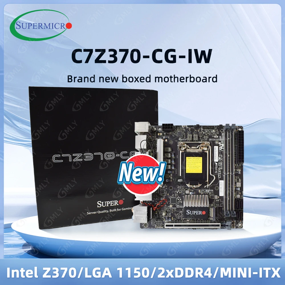 SUPERMICRO MBD-C7Z370-CG-IW-O Intel Z370 Mini ITX placa base LGA 1151 DDR4 32GB M.2 compatible con i3-8300 8500 8600 cpu nuevo