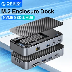 ORICO Carcasa SSD M.2 NVMe con Hub USB-C 9 en 1 y Ethernet