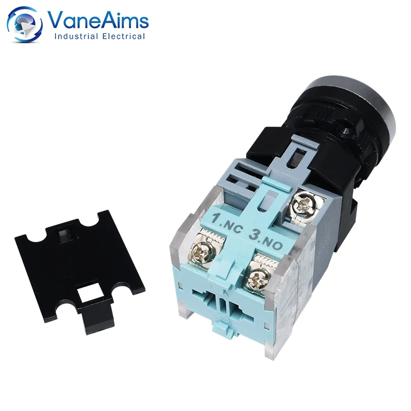 VaneAims 22MM FXB38 interruptor de botón de luz LED de plástico 10A 12V 220V interruptor de encendido/apagado de enganche momentáneo con contacto plateado - imagen 5