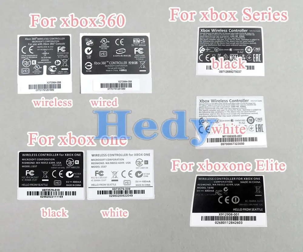 100 Uds. Para Microsoft XBOX Series pegatinas de piel pieles para XBOX 360/ONE Slim S/Elite mango etiqueta adhesiva trasera controlador