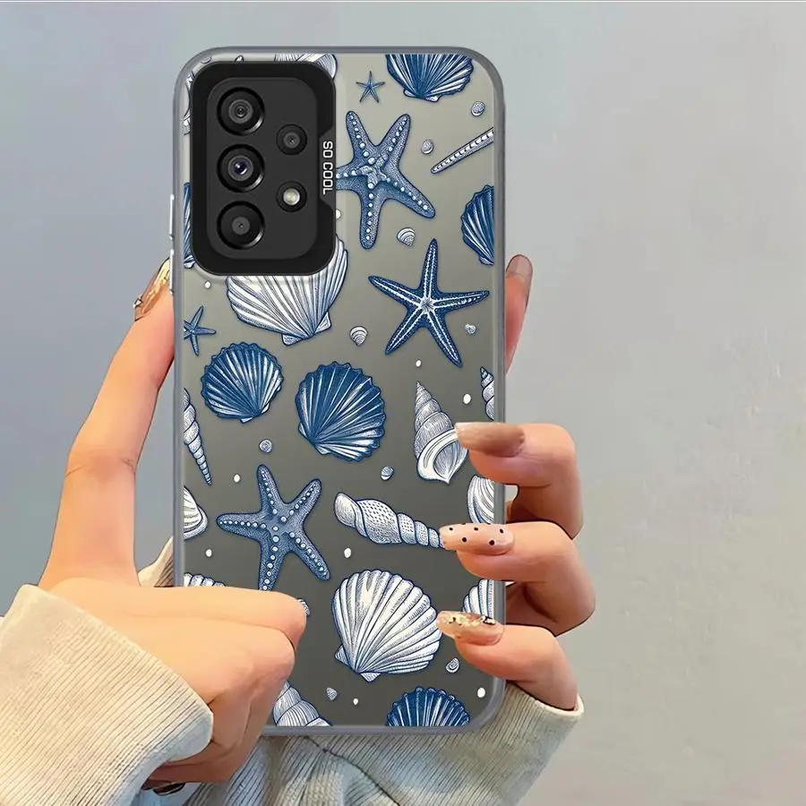 Funda trasera de teléfono para Samsung Galaxy A04e A03 A50 A11 A13 A20s A06 A16 A02 A15 A12 A14 Conch Starfish - imagen 2