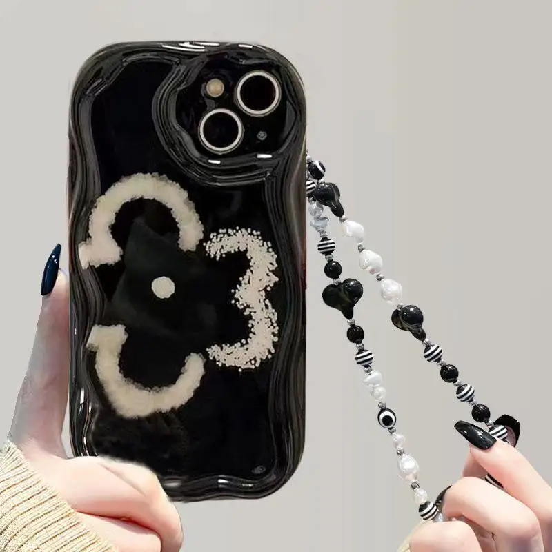 Funda con cadena colgante de corazón y amor de flores para Xiaomi Redmi Note 13 Pro 5G 12 4G 11 12 13 Pro Plus 12S Redmi 12 13C 12C 9 9A A1 A2 Plus - imagen 2