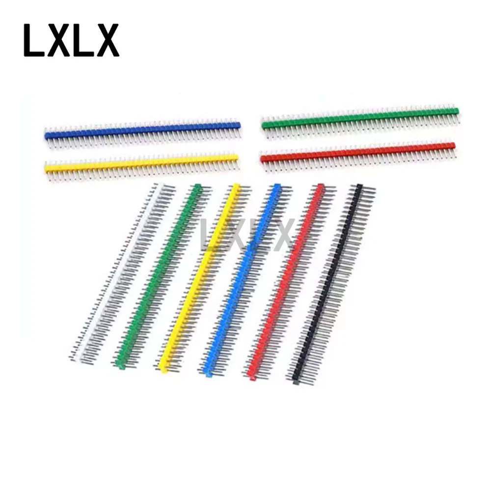 LXLX1 100 Uds Pin colorido 2,54 paso 1*40P Pin recto único blanco rojo azul amarillo electrónico - imagen 3