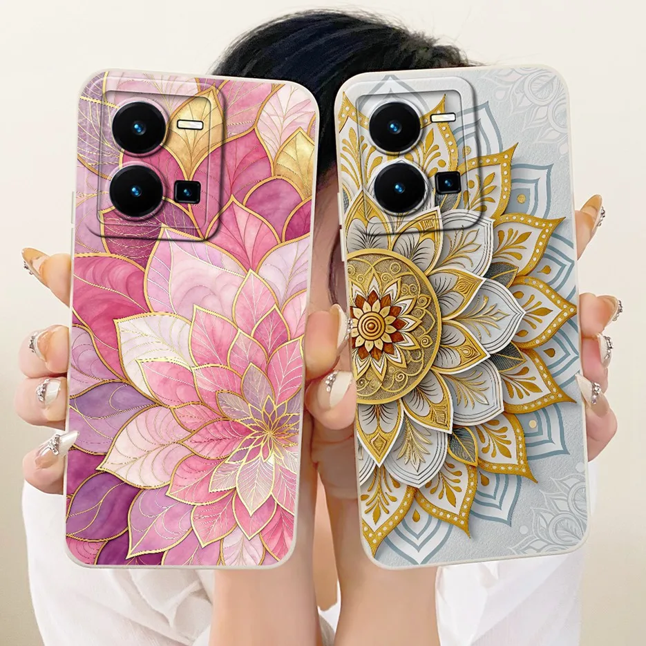 Para Vivo Y35 4G funda nueva funda pintada de lujo a prueba de golpes funda de teléfono suave de TPU para Vivo Y35 Y 35 VivoY35 4G funda trasera Coque - imagen 4