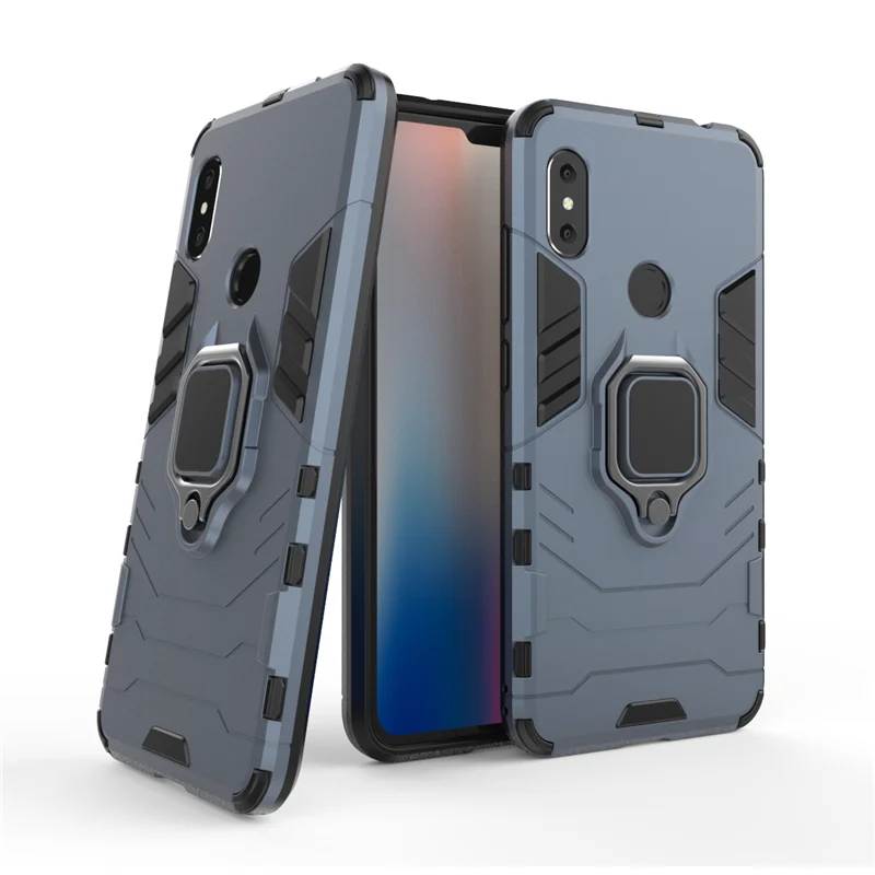 Para Xiaomi Redmi Note 6 Pro Funda magnética anillo de dedo Kickstand Funda dura para teléfono de PC Redmi Note 6 Pro Funda Redmi Note 6 Pro Funda - imagen 3