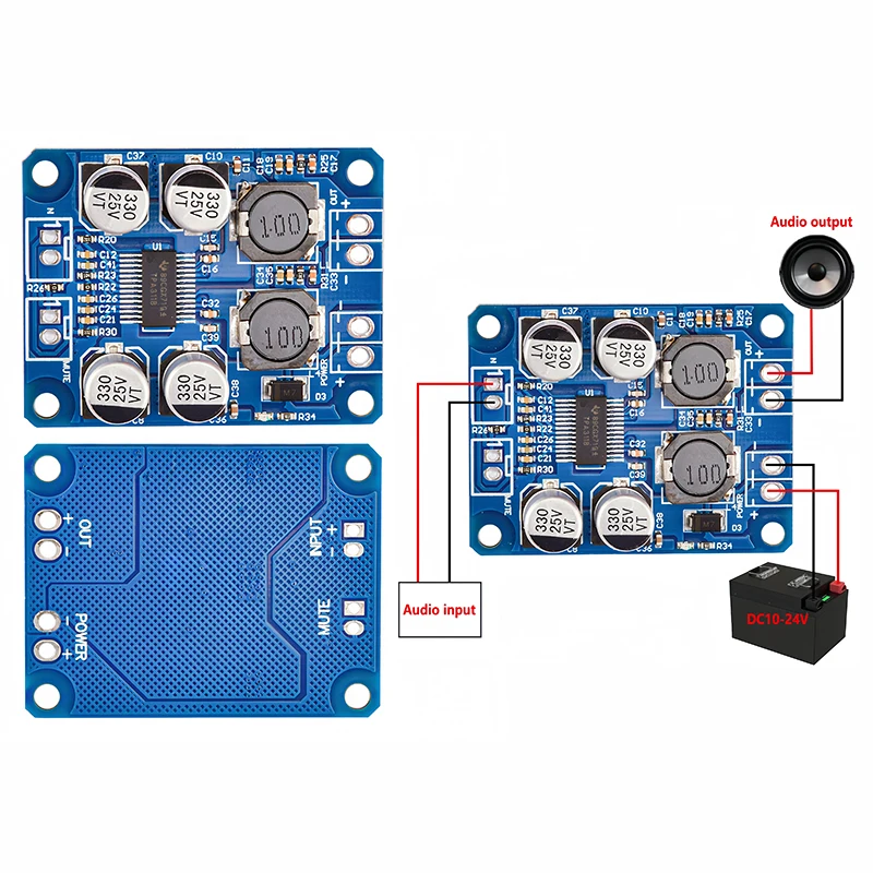 Chip de 32 pines Original TPA3118 60W DC 12V-24V Mono placa amplificadora de potencia de Audio Digital módulo amplificador