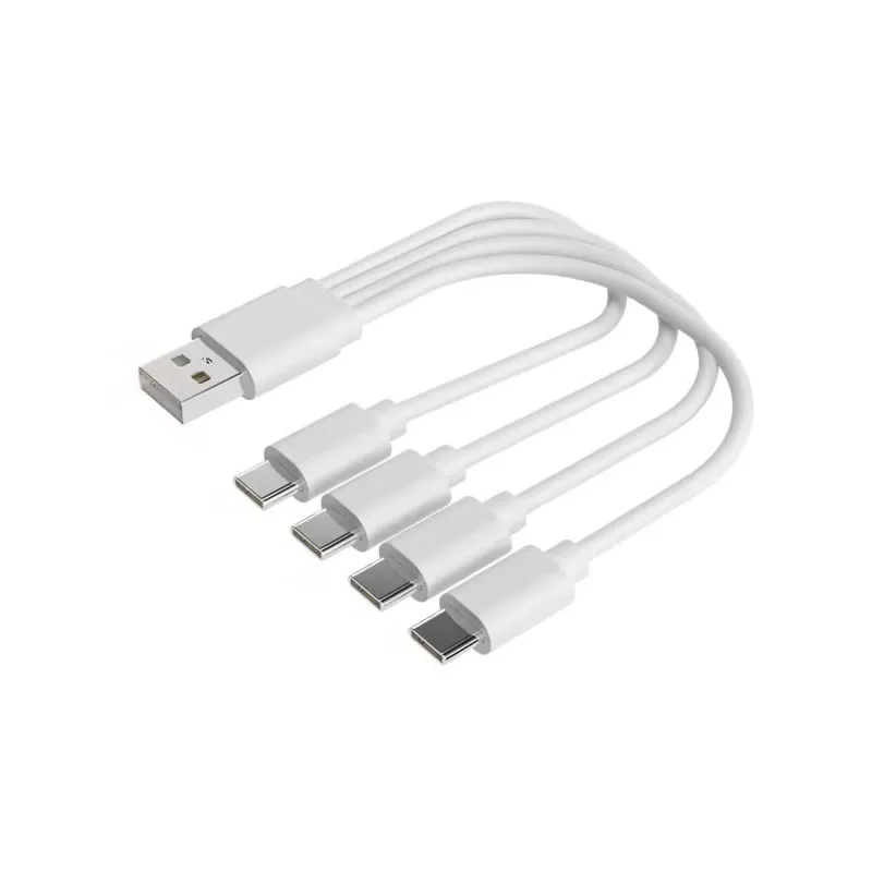Cable de carga múltiple USB corto de 20cm 4 en 1 Cable de carga múltiple tipo C/Micro USB Cable divisor USB C de 4 puertos 5V 2A 150cm - imagen 4